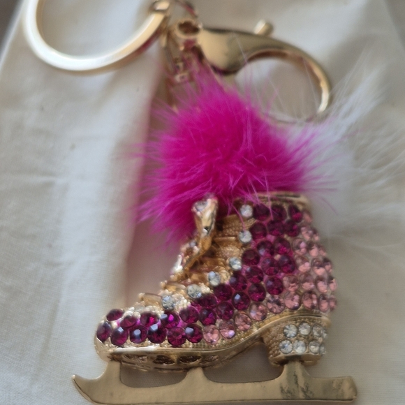 Pink and Gold Ice Skate Keychain - Picture 7 of 10